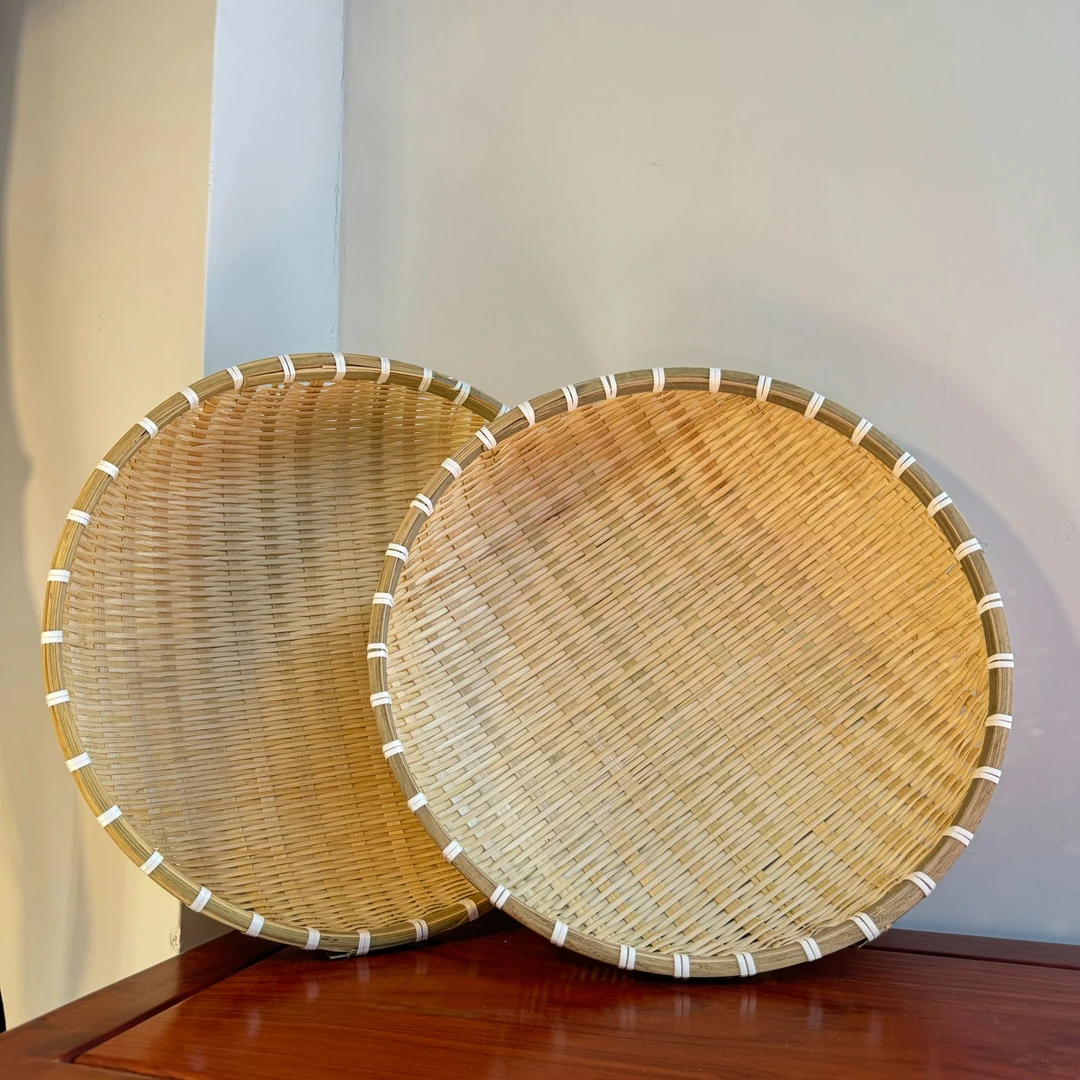 婉洋91（两件）竹制手工加大号竹馒头筐洗菜篮沥米篮