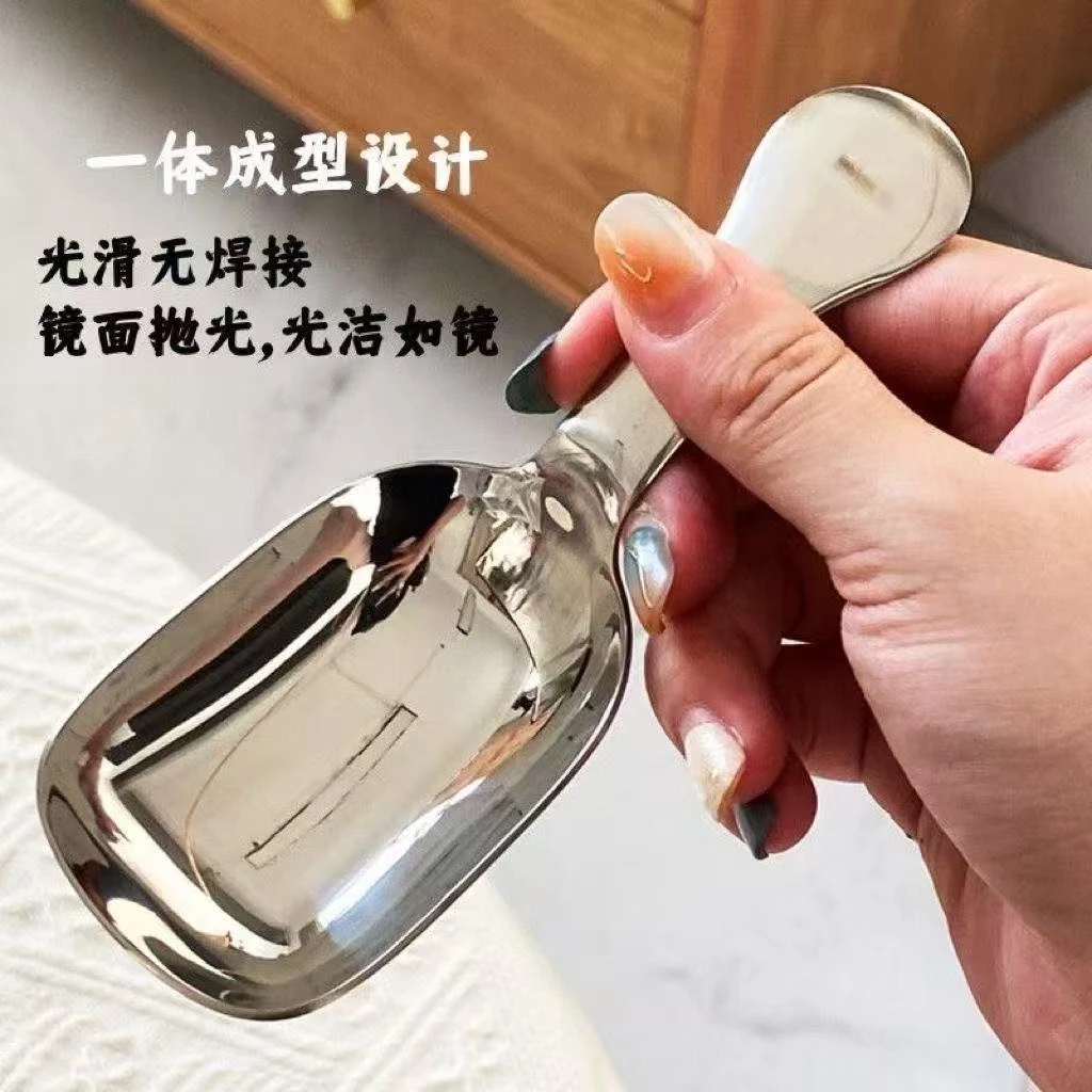 新款不锈钢加厚茶叶勺子茶匙舀茶分茶短柄咖啡勺家用小勺甜品挖勺