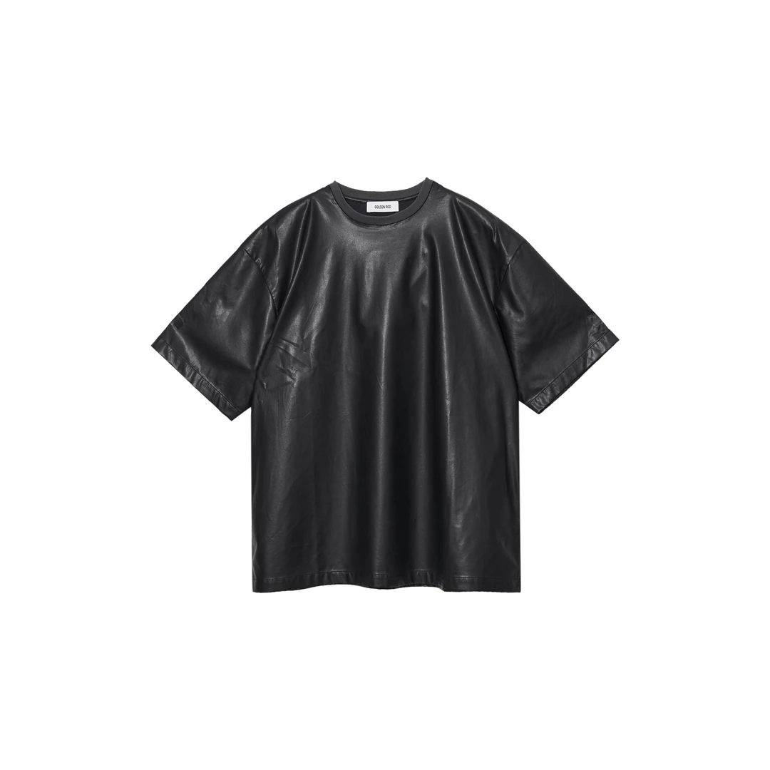GOLDEN ROD2025 Golden rod 新款型格套头宽松皮上衣T恤