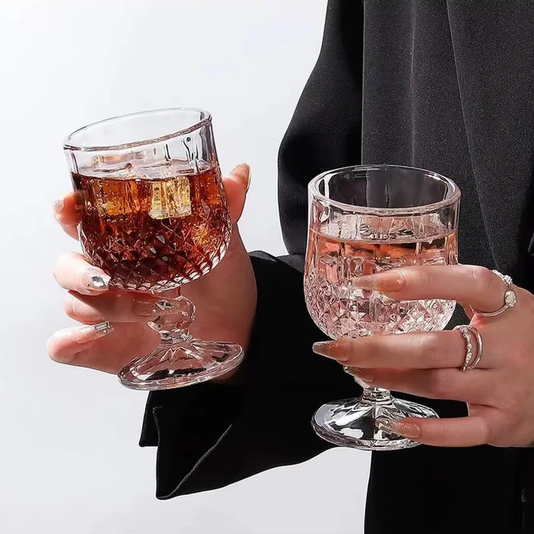 【6只装大号】ins风加厚透明白酒杯红酒杯高脚杯洋酒杯鸡尾酒玻璃杯