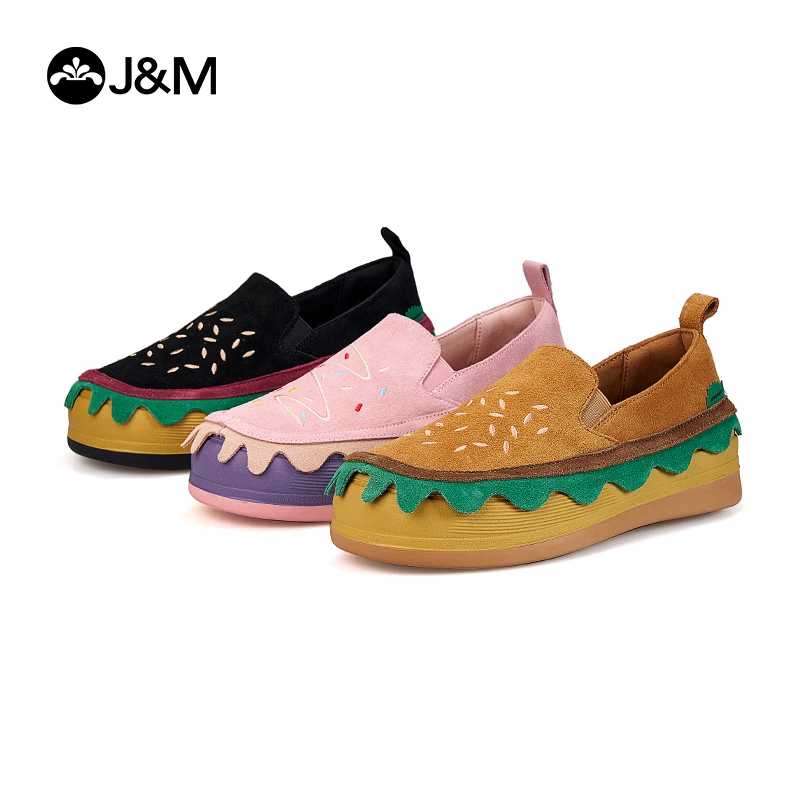 J&M/快乐玛丽汉堡勃肯鞋女乐福厚底2025新款一脚蹬原创设计88118W