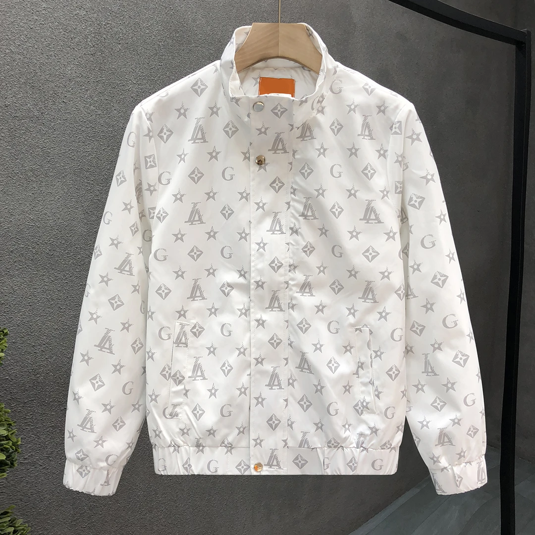 美式潮牌字母印花夹克衫男士春秋季新款潮流个性痞帅立领外套休闲