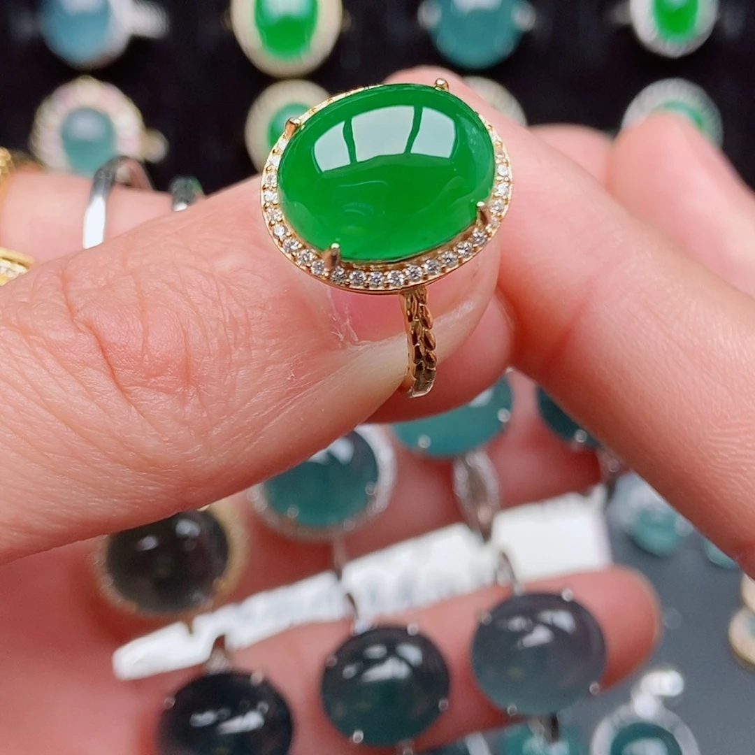 翡翠戒指银S925镶嵌095452148