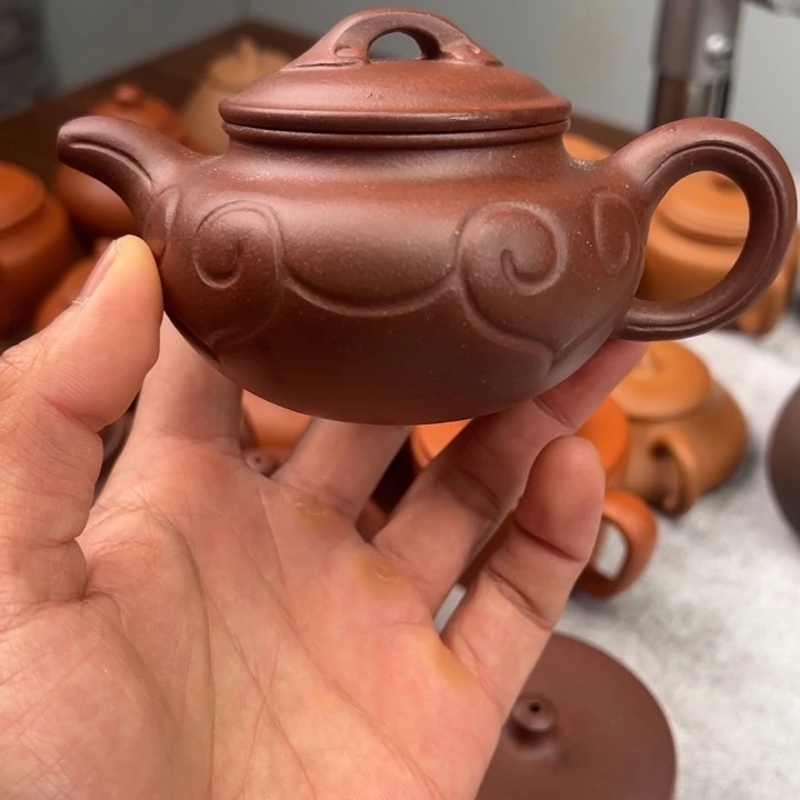 紫砂茶壶特练紫泥仿古如意200cc
