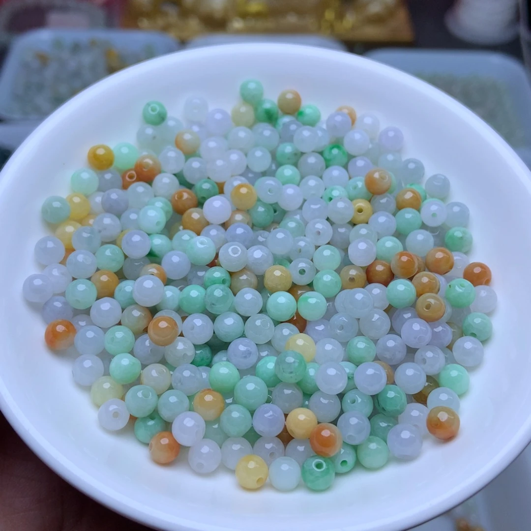 未镶嵌手链翡翠卡5冰三彩40个