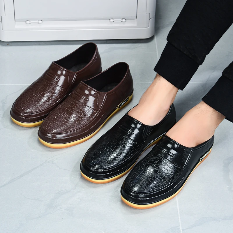 水鞋男款防水外卖雨靴防滑工地胶鞋短筒厨师鞋男士防水鞋雨鞋专用