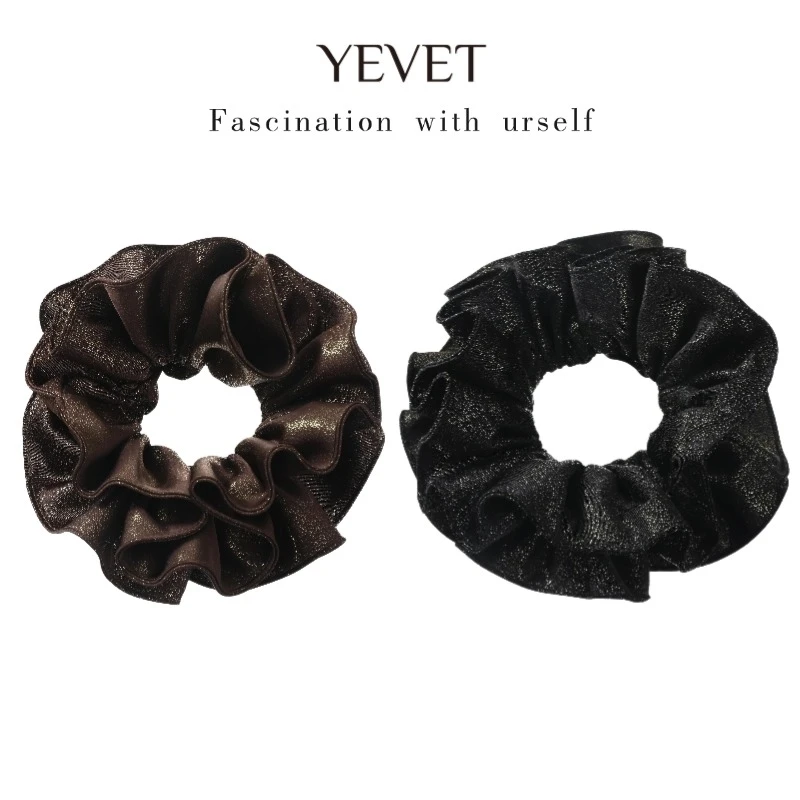 YEVET细闪花边大肠发圈复古优雅欧美盘发器发圈气质甜美简约