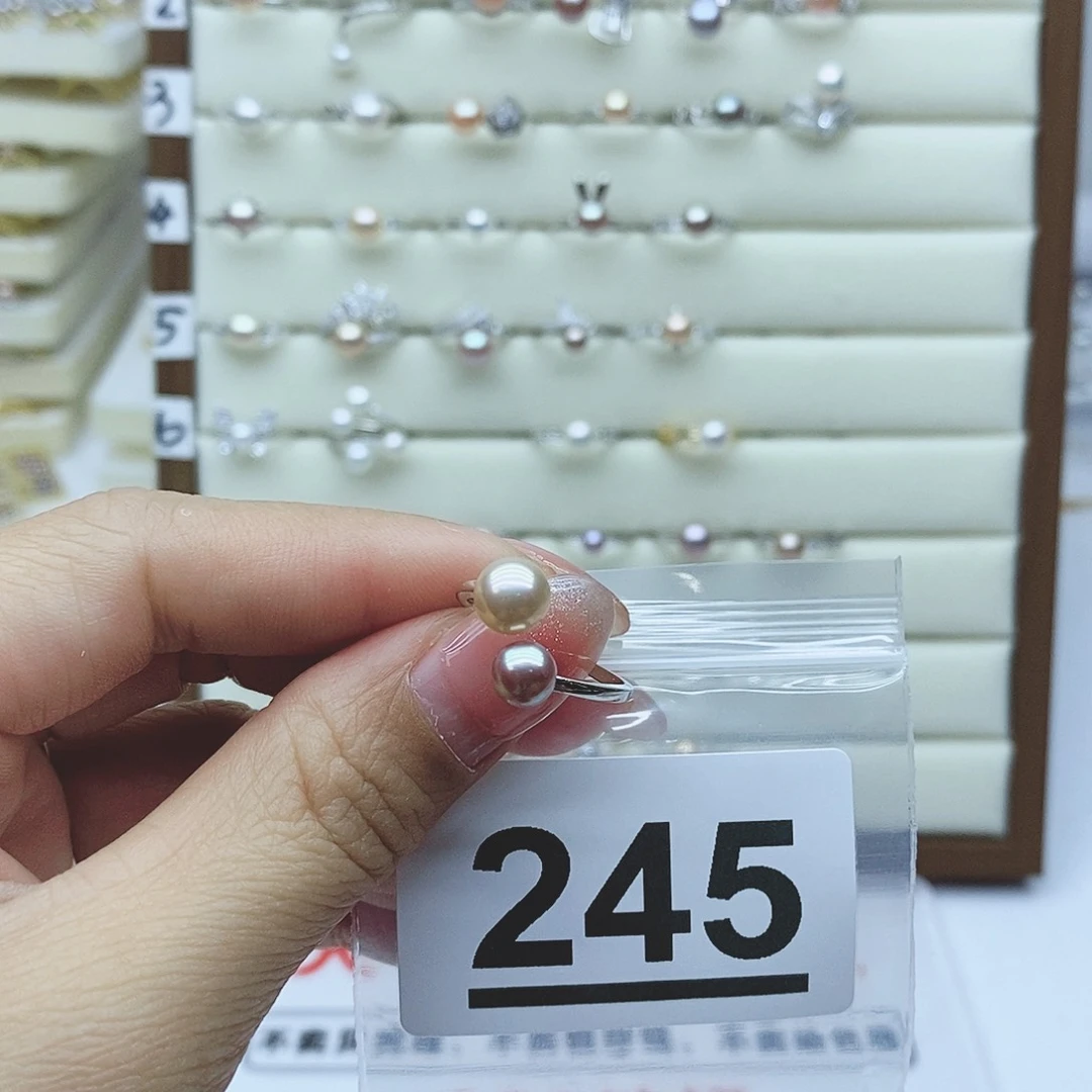 淡水珍珠戒指银S925镶嵌不**侠245