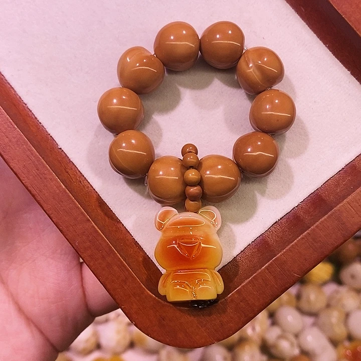 猴头核桃手串 微瑕镜面屁桃手捻