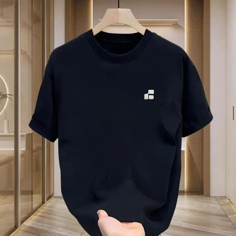 黑色【纯棉短袖】新款时尚印花短袖夏季男女同款纯棉重磅T恤A27