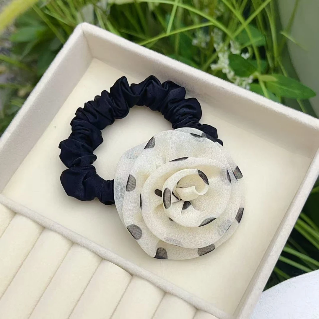 【圆舞曲】系列新款小清新时尚百搭单花发圈（对）1788