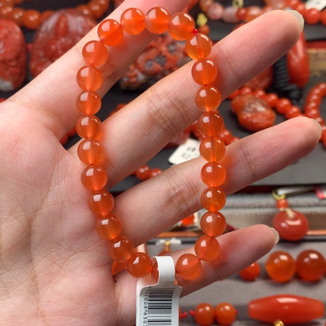 颈饰未镶嵌南红玛瑙手串