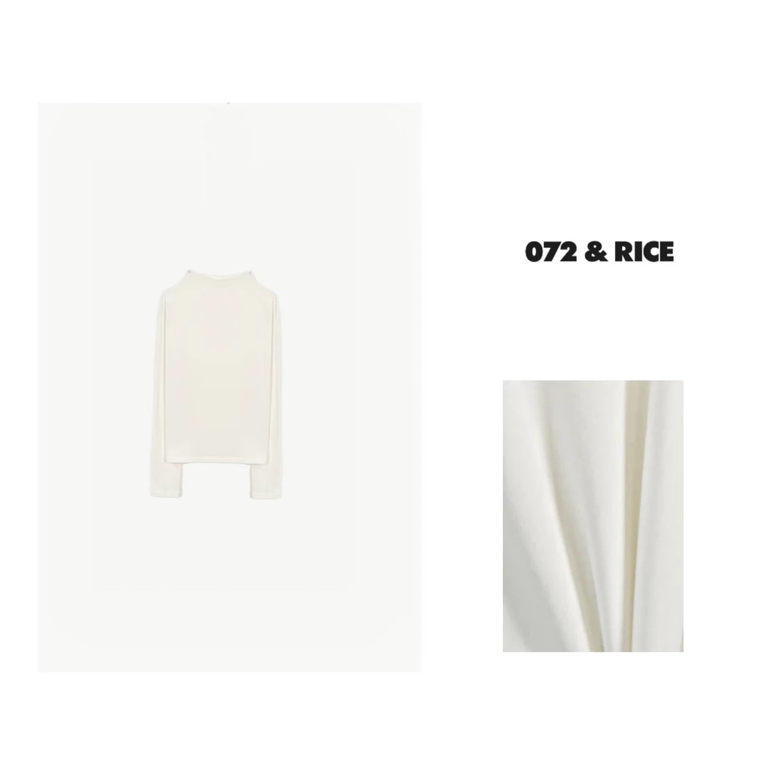 072 & RICE【云朵】秋冬休闲半高领净版长袖T恤 NB230-L FF