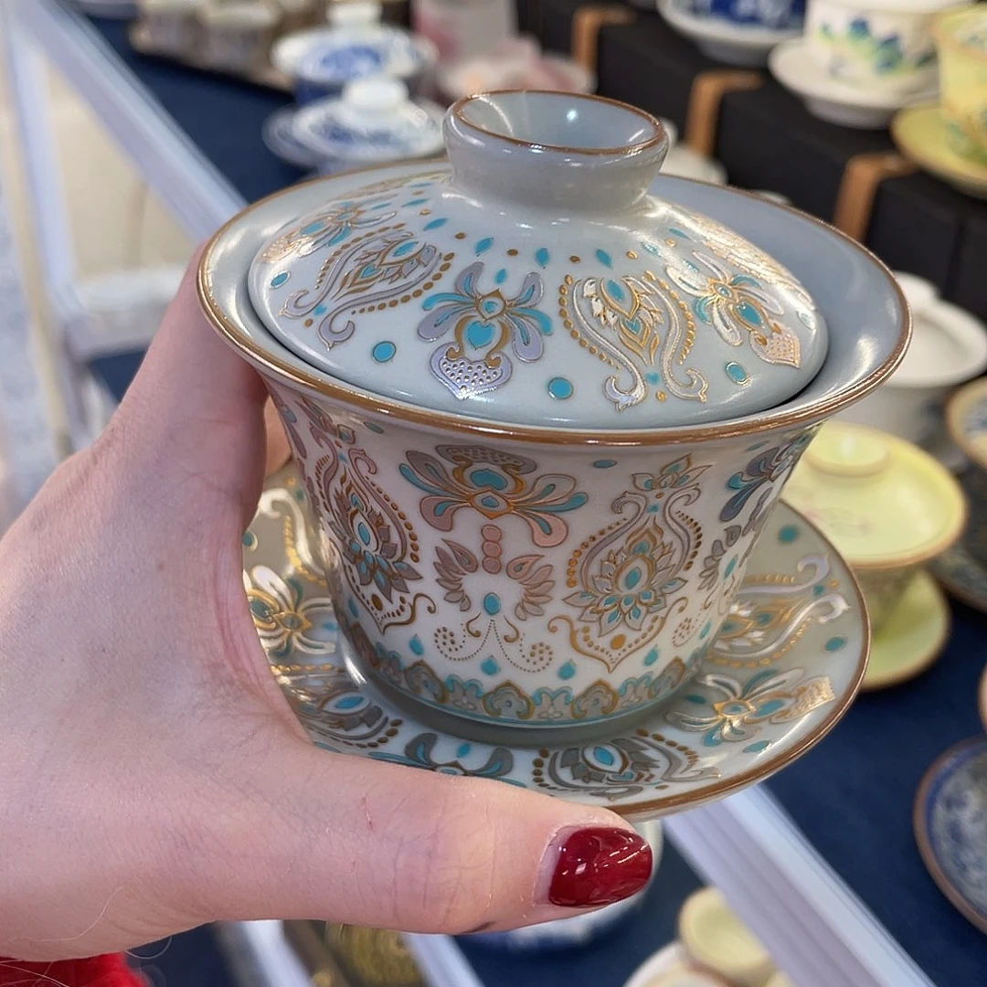 陶景德陶瓷盖碗茶具