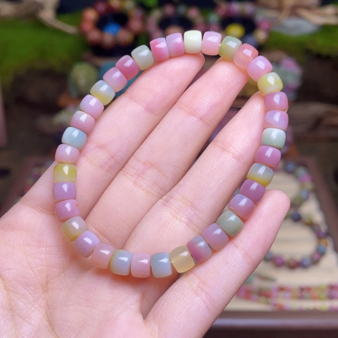 玛瑙/玉髓未镶嵌珠宝半成品盐源玛瑙直切仙色系串