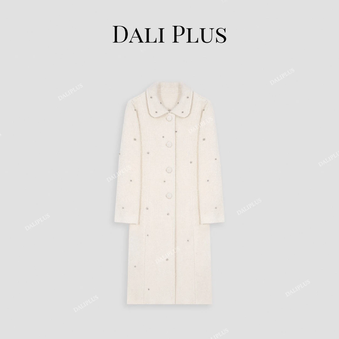 DALI PLUS苏力羊驼毛法式千金轻奢重工手工钉钻毛呢大衣-D4SZ0133