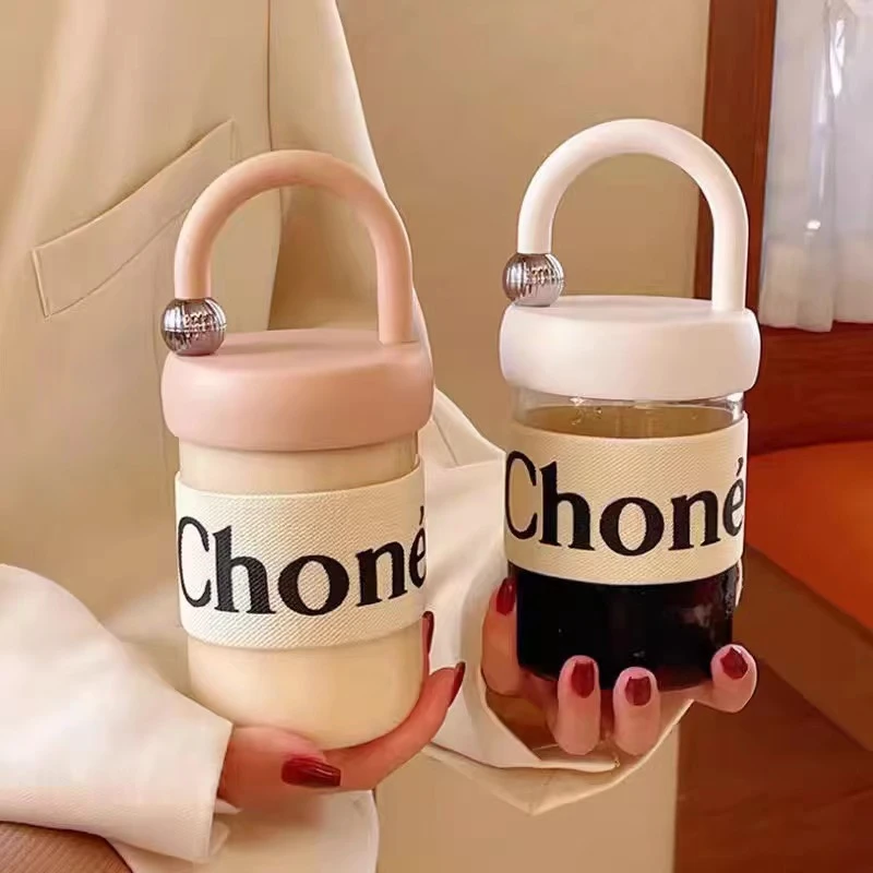 【好菇凉】网红水杯高颜值玻璃杯女生简约小香风创意小巧便携水杯子