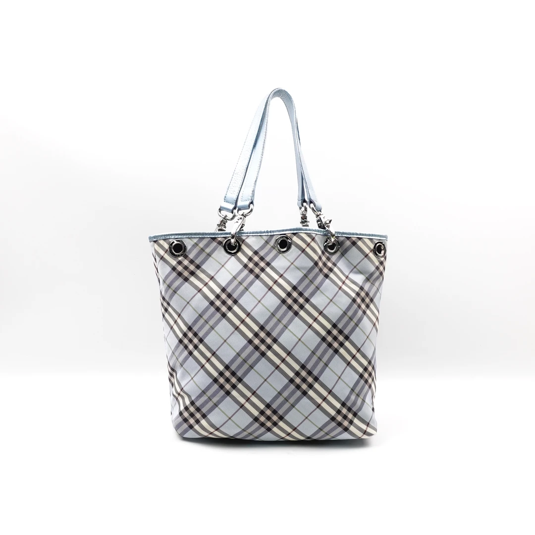 95新 BURBERRY/博柏利 巴宝莉蓝色帆布手提单肩包/T10155062