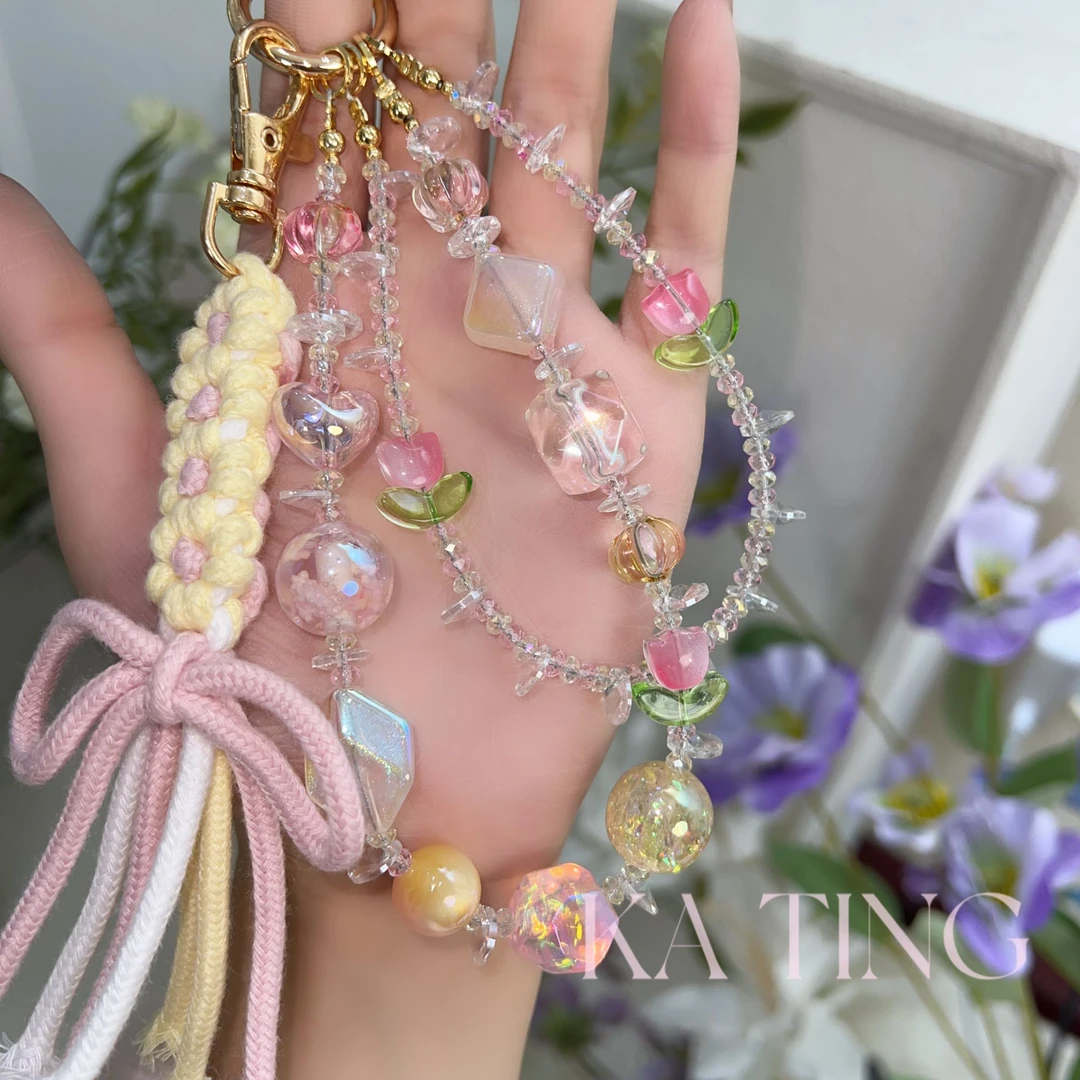 短款串珠挂绳手工新款卡庭手机挂件  尤米饰品精致百搭链  216