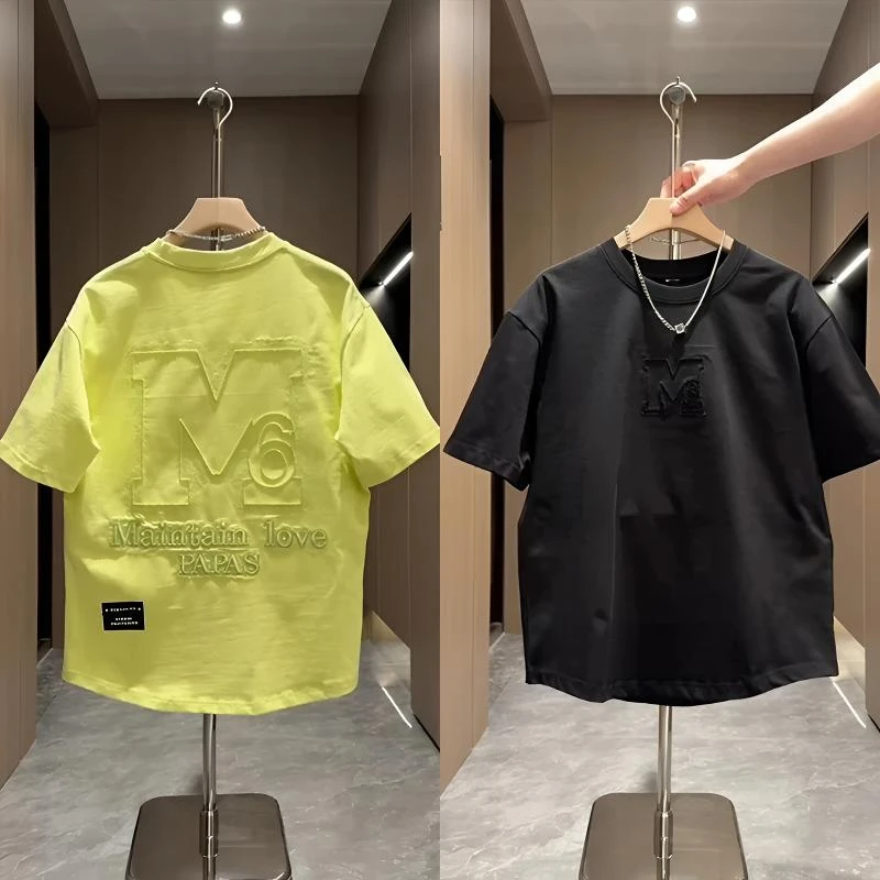 夏季纯棉男童短袖t恤休闲时尚百搭宽松半袖中大童夏款印花潮t