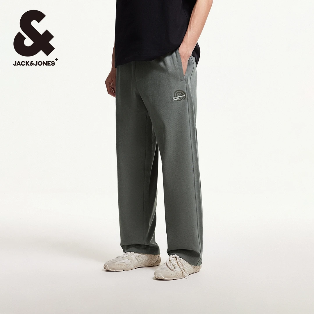 杰克琼斯秋季男士卫裤休闲裤潮时尚百搭宽松松紧字母刺绣长裤男装