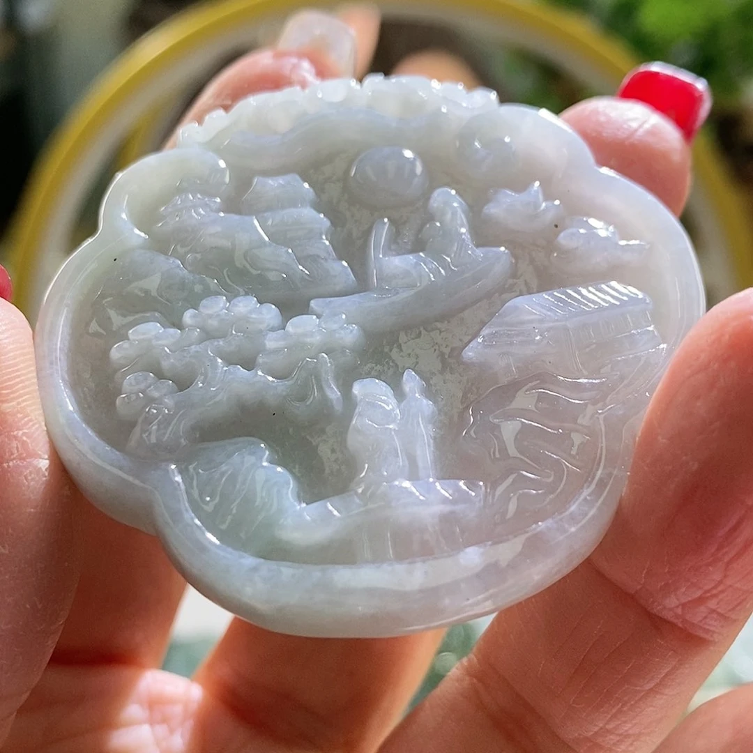 【闪购商品】翡翠颈饰未镶嵌山水