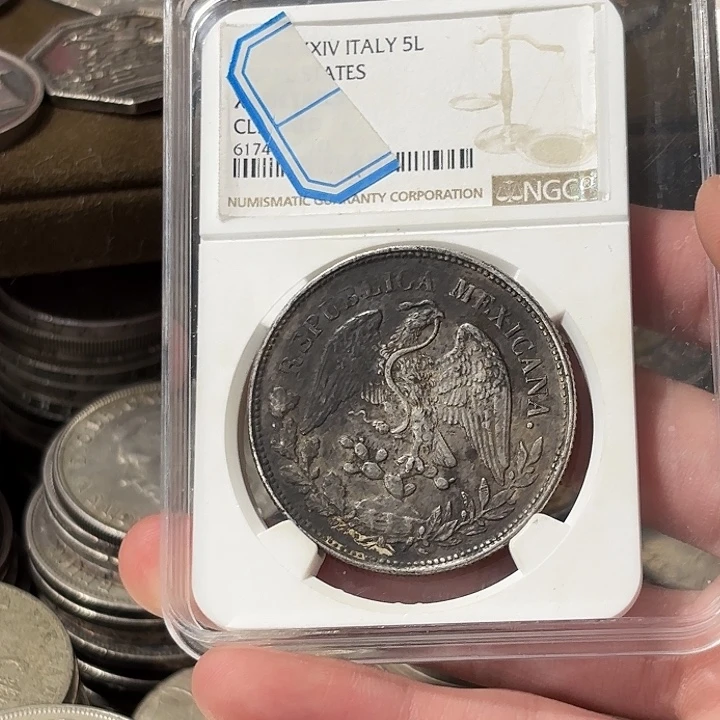 如***水银Ag900墨西哥鹰洋银币