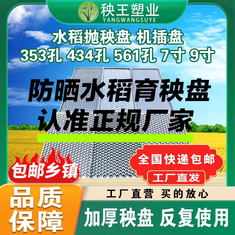 秧王(包邮乡镇)水稻抛秧盘机插盘育秧盘钵体盘353孔434孔561育苗