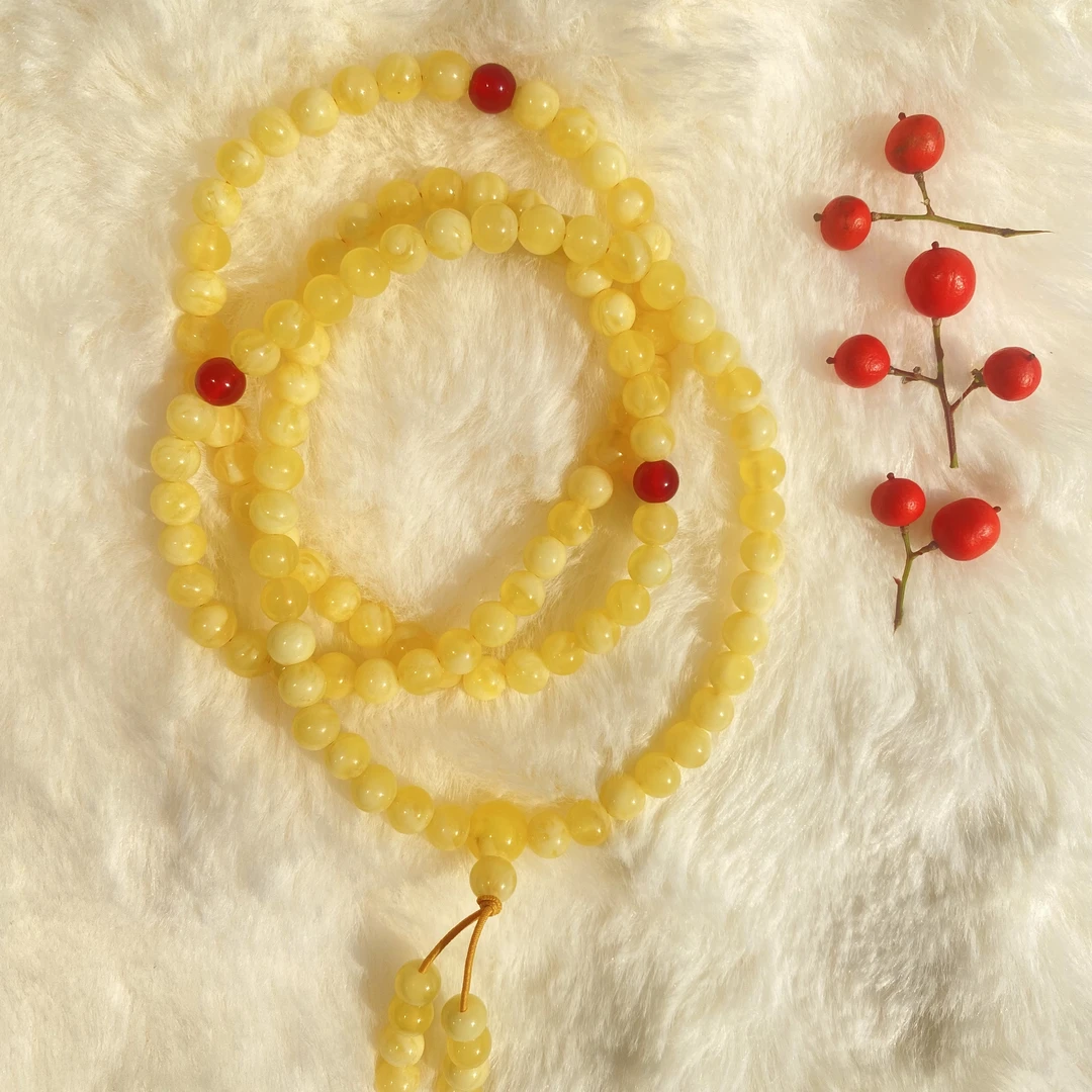 S06063波斯新蜜天然料礼品款108颗6mm多圈圆珠手串