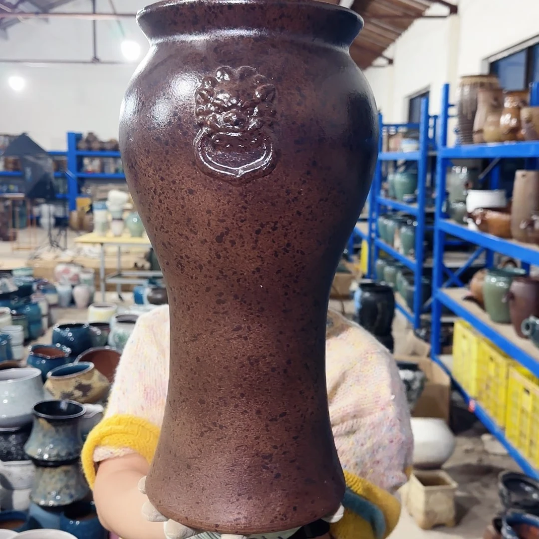 紫砂花盆高40口18