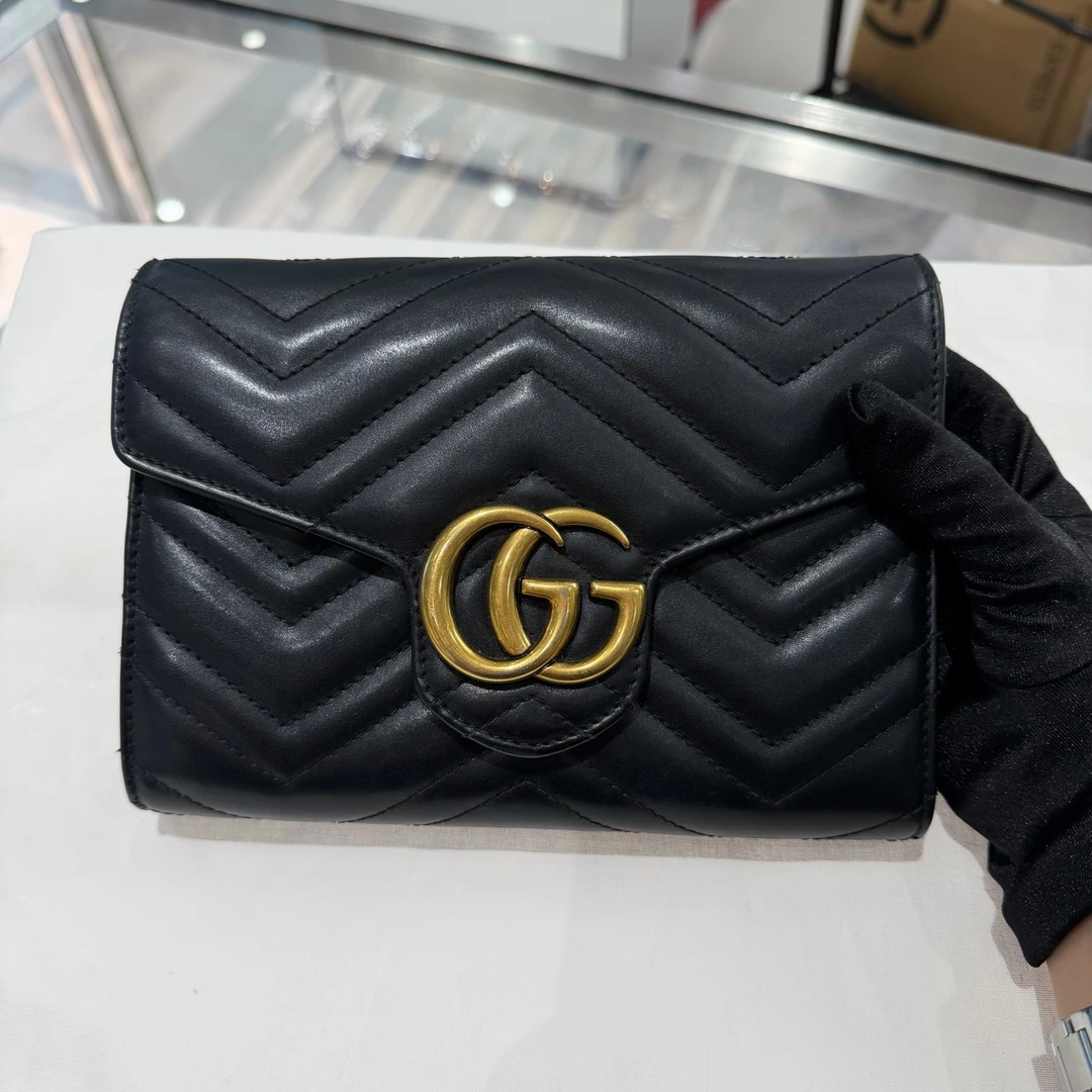 99新 GUCCI/古驰 gucci 马蒙黑色woc 99新
