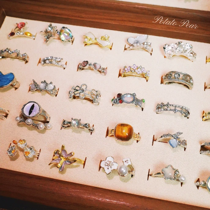 合金锆石戒指 小众设计款时尚气质ins风欧美首饰指环饰品