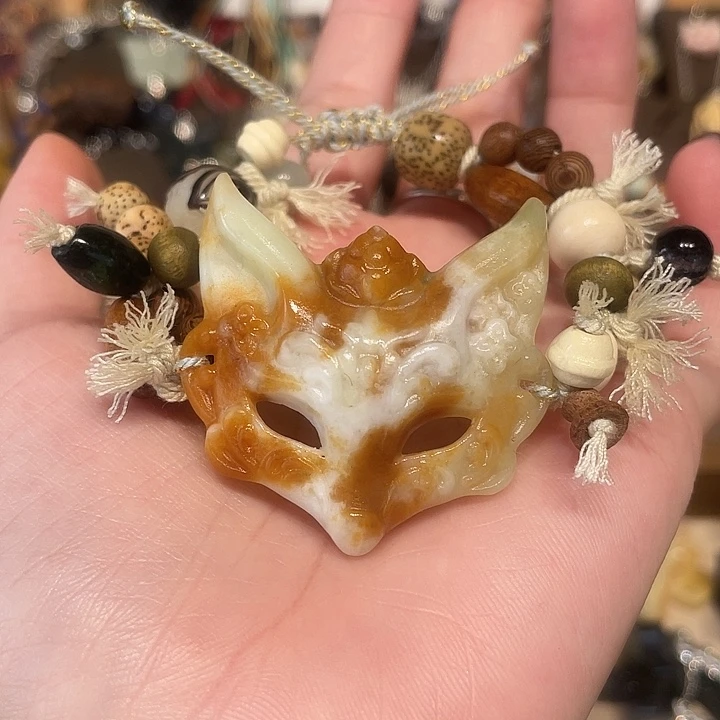 蛇纹石玉合金颈饰
