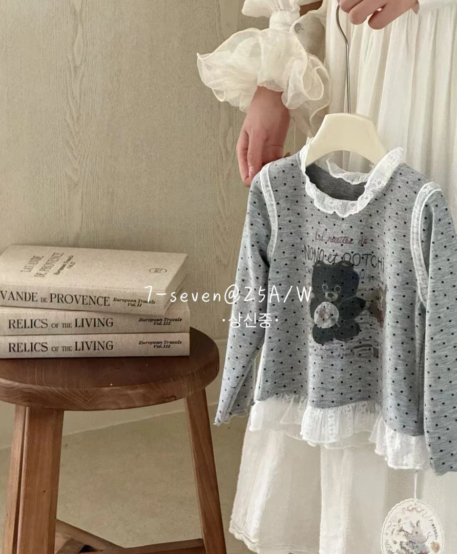 【铁锤甄选】女童韩系波点上衣31257