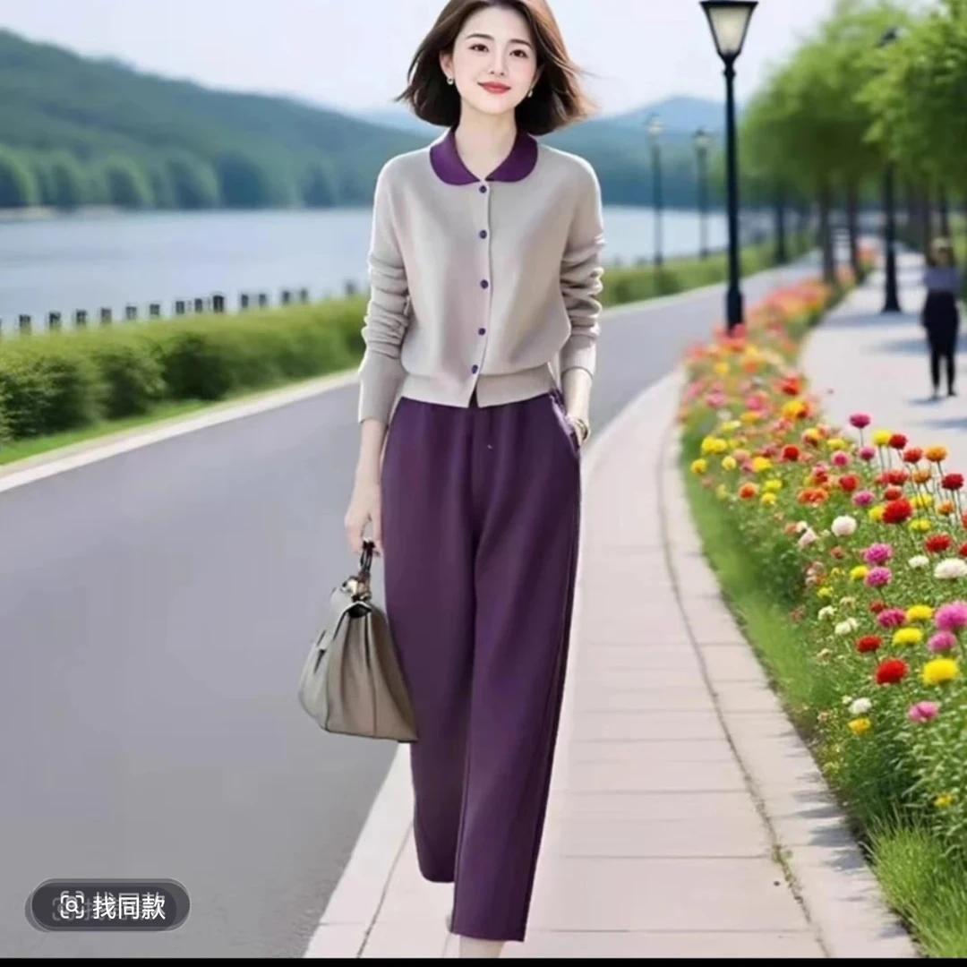【今喜专属】2025秋季新款女装翻领卫衣套装气质裤子两件套