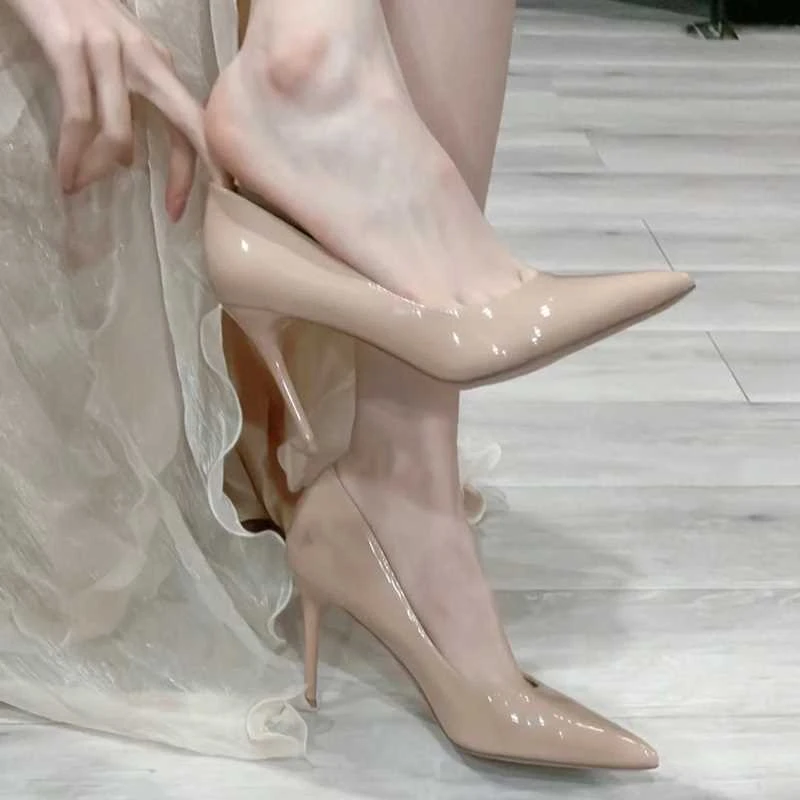 【首单直降】裸色性感高跟鞋女气质名媛细跟法式尖头职业鞋单鞋女