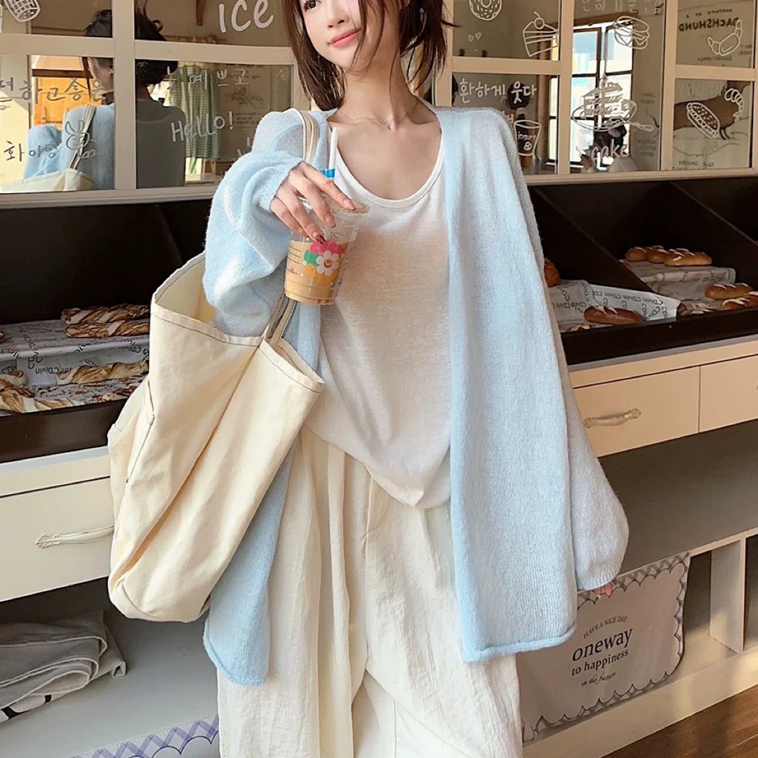 seashells@2766 韩系慵懒感毛感针织长袖开衫 8-3