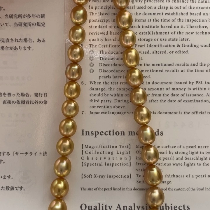 未镶嵌颈饰海水珍珠8-11mm浓茶色金珠