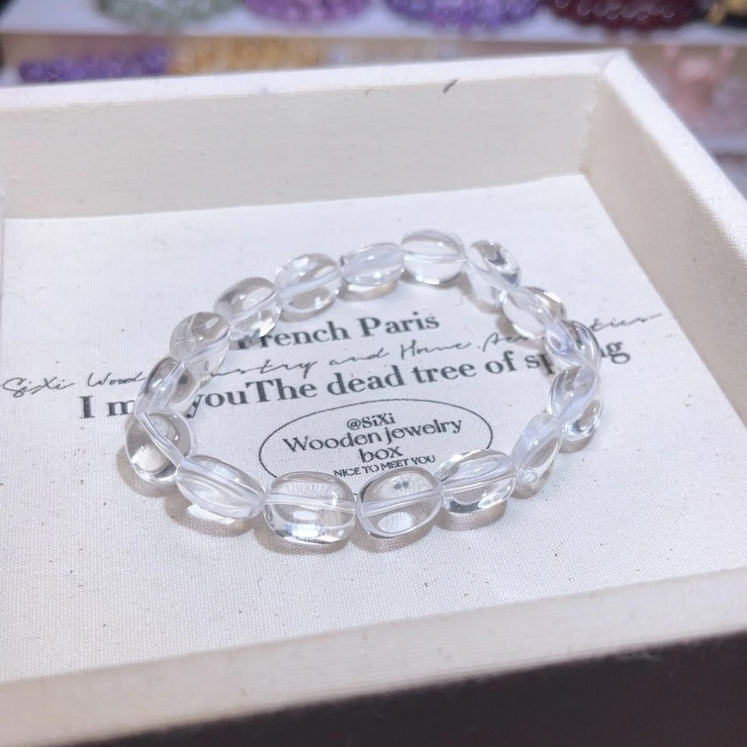 水晶手串未镶嵌茶**?天然水晶