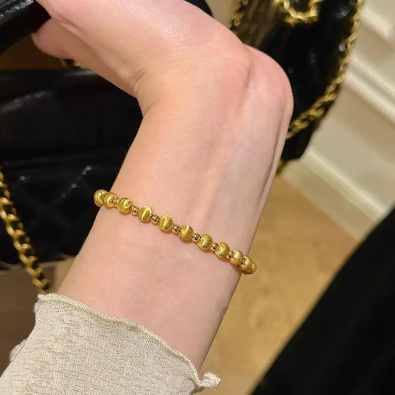 足银手链 足银猫眼珠珠手链999