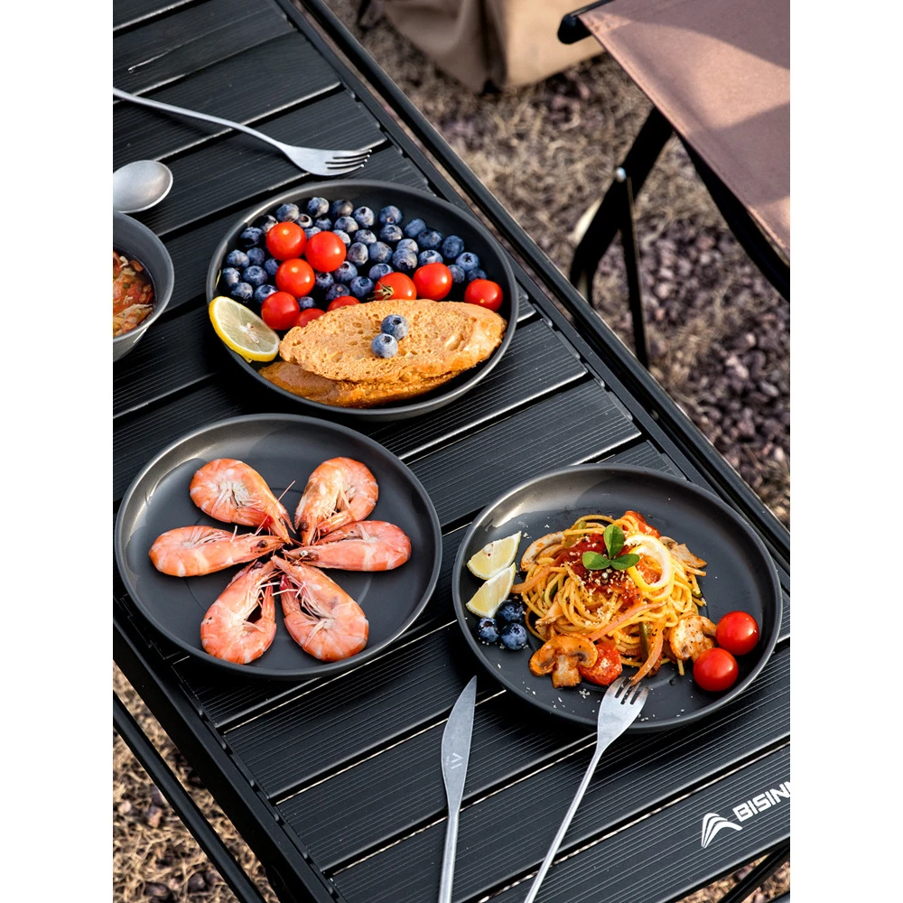 户外餐具铝合金餐盘露营野炊便携套装野餐食品级耐高温碗碟