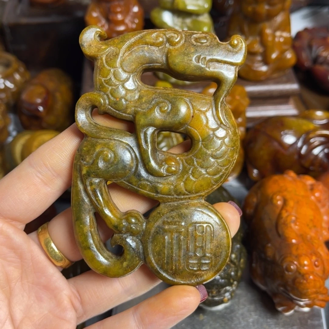 蛇纹石玉合金颈饰