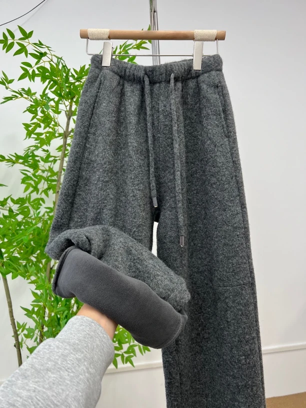 休闲裤秋冬高腰长裤绒裤时尚卫裤暖裤百搭休闲保暖运动裤加绒K74