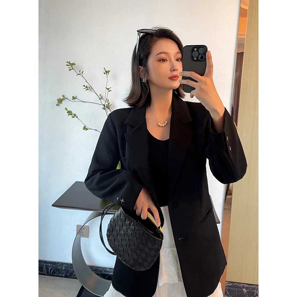 MISS RUILI定制  2025春季时尚气质百搭纯色宽松显瘦西装FA0013