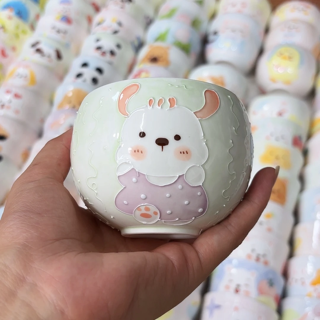 瑕疵手绘高温釉下彩陶瓷