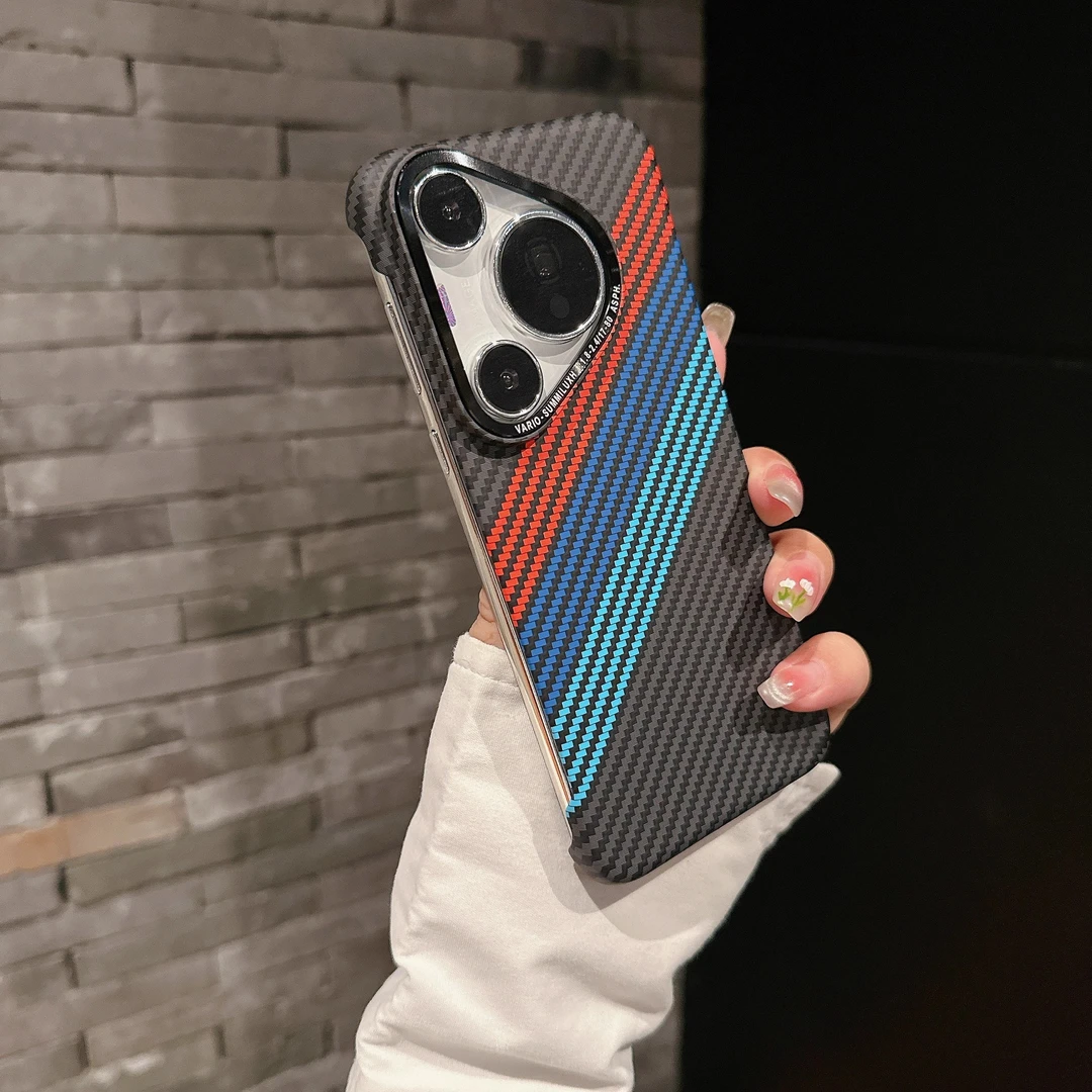 适用于华为Pura80pro无边框手机壳Pura70pro金属镜头80凯夫拉纹
