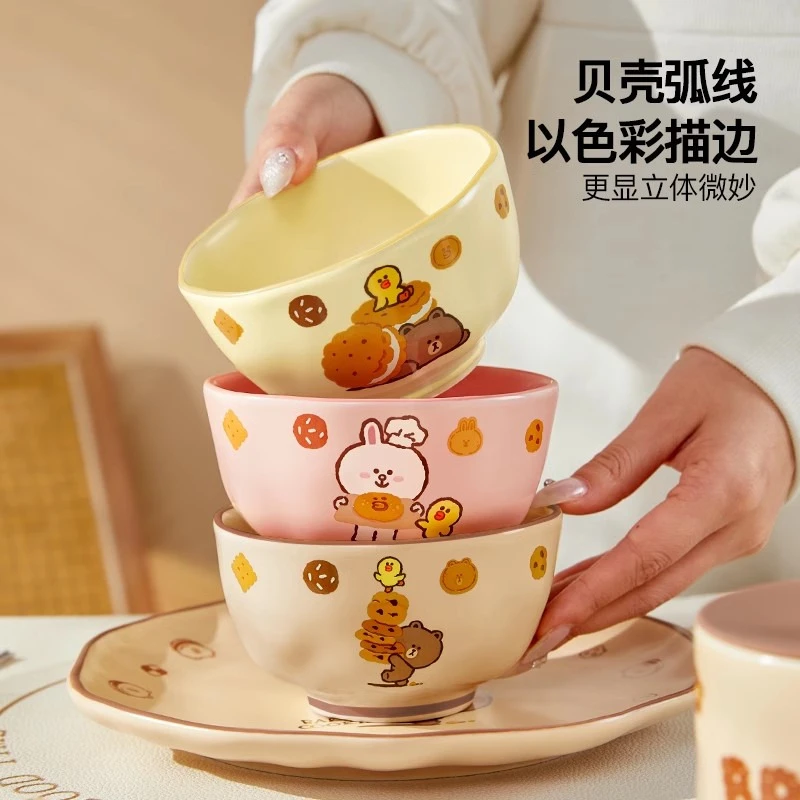 LF【米饭碗】2025新款创意网红家用陶瓷餐具可爱大小号耐高温饭碗