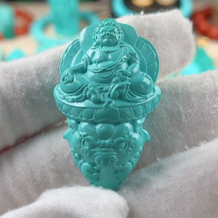 绿松石黄财神金刚杵未镶嵌