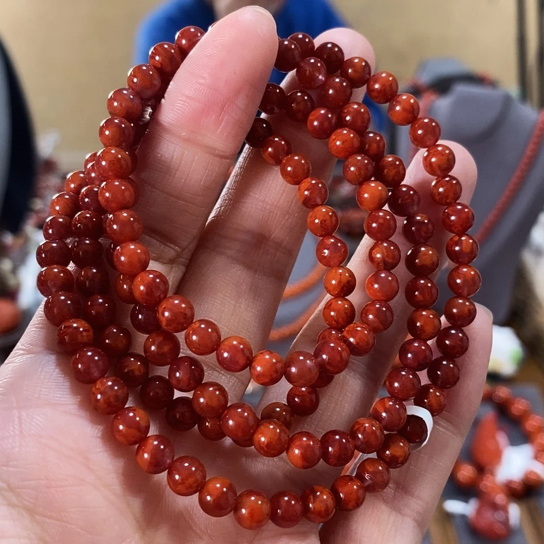 未镶嵌多圈5mm原矿南红玛瑙