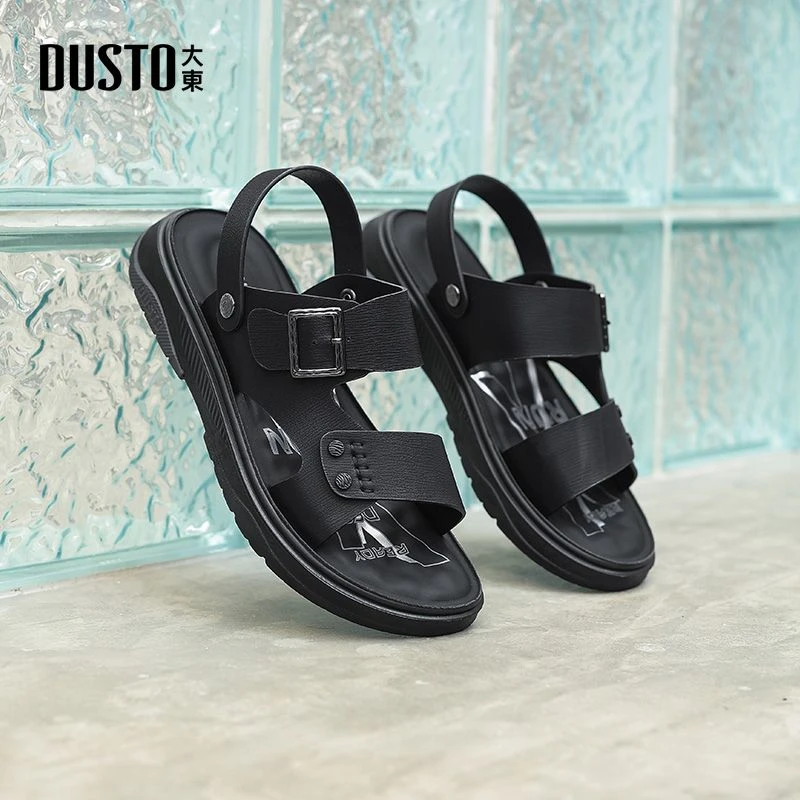 大东舒适男士沙滩凉鞋2025年夏季百搭平底透气男鞋轻便休闲鞋6586